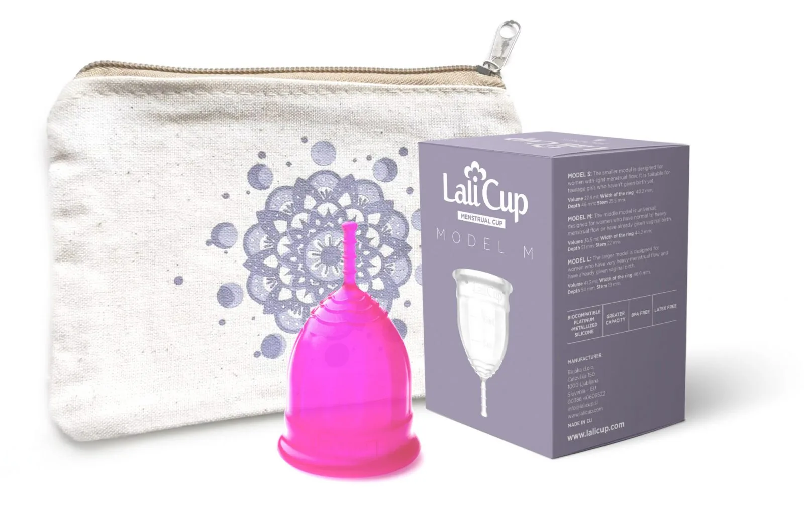 LaliCup pink menstrual cup